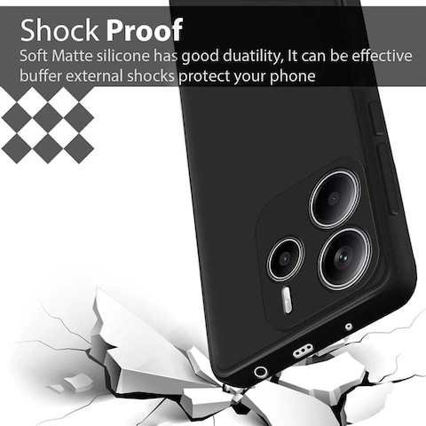 Xiaomi Redmi Note 14 5G Case,Liquid Gel Rubber Bumper Case with Soft Microfiber Lining Cushion, Slim Hard Shell Shockproof Protective Cover for Redmi Note 14 (Black)