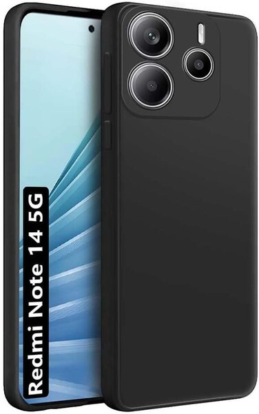Xiaomi Redmi Note 14 5G Case,Liquid Gel Rubber Bumper Case with Soft Microfiber Lining Cushion, Slim Hard Shell Shockproof Protective Cover for Redmi Note 14 (Black)