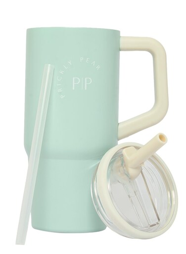 Pear Stainless Steel 20 Oz Hydrator 2.0 Water Bottle Sage &amp; Cream Logo