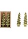 Creative Co-Op Unscented Tree Shaped Taper Candles, Cedar Green, Boxed Set Of 2