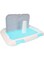 DAUB Dog Toilet, Dog Litter Box Training Tray with Pee Baffle, Keep Paws Dry and Floors, Reusable Indoor Outdoor Dog Potty Tray with Removable Post for Small Dogs or Puppies Training (Blue)