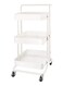 3 Tier Mesh Utility Cart, Rolling Metal Organization Cart with Handle and Lockable Wheels, Multifunctional Storage Shelves for Kitchen Living Room Office