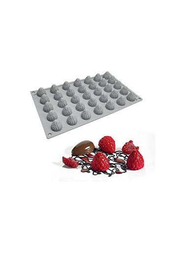 35-Cavity 3D Raspberry Silicone Mold for Fondant Chocolate Candy Gum Paste Polymer Clay Resin Kitchen Baking Sugar Craft Cake Cupcake Decorating Tools (Raspberry D)