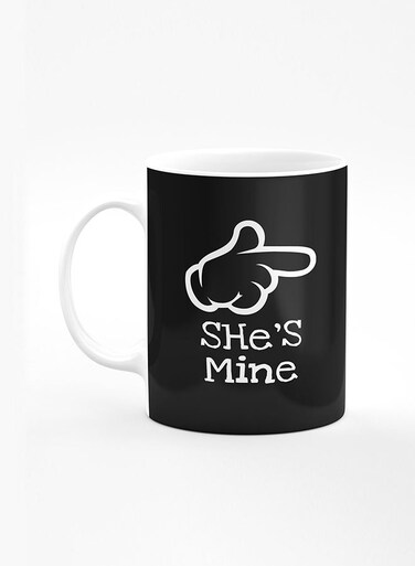 Designer Printed Coffee Mug with Heavy Duty Handle 11oz Ceramic Personalised Gift Mugs Cup [Microwave Safe &amp; Dishwasher Proof] - She's mine