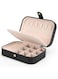 FEISCON Small Jewelry Box Necklace Ring Storage Organizer Mini Jewelry case Double Layer Travel Jewelry Organizer for Women Girls Gift/Black