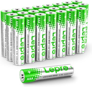 Lepro AAA Alkaline Batteries 24 Pack, 1200mAh Triple A Battery with Anti-Leakage Technology, High Capacity, Long Lasting Power, 1.5 Volt LR03 MN2400 AAA Battery Pack for Clocks Remotes Mouse Torch