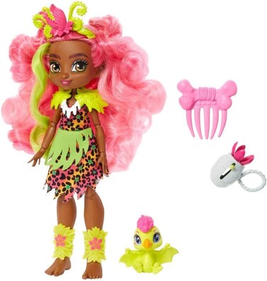 Cave Club Fernessa Doll (8 &ndash; 10-Inch) Prehistoric Fashion Doll with Dinosaur Pet Gnl85, Multicolour