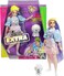 Barbie Extra Doll Beanie In Shimmery Look with Pet Puppy, Pink &amp; Purple Fantasy Hair, Layered Outfit &amp; Accessories Gvr05, White