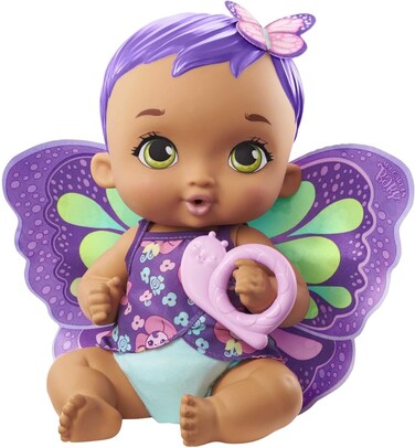 My Garden Baby Feed and Change Baby Butterfly Doll (30-cm / 12-In) with Reusable Diaper, Removable Clothes &amp; Wings