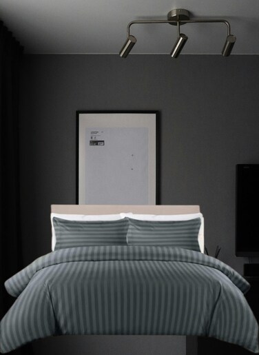 6-Piece Queen Duvet Cover Bedding Set &acirc;&euro;&ldquo; Duvet Cover(220x240cm), Fitted Sheet(150x200+30cm) &amp; 4 Pillowcases(53x75cm),color - Dark Grey