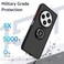 Case for Xiaomi Redmi 14C Case Cover Metal Ring Holder Grip Kickstand Car Magnetic Mount Shockproof Matte Hard Back Bumper Case for Xiaomi Redmi 14C 2024 (Green)