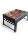 BBQ Barbeque Grill Outdoor, Portable Folding Charcoal Barbecue Desk Tabletop Stainless Steel Smoker