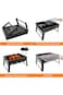 BBQ Barbeque Grill Outdoor, Portable Folding Charcoal Barbecue Desk Tabletop Stainless Steel Smoker