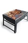 BBQ Barbeque Grill Outdoor, Portable Folding Charcoal Barbecue Desk Tabletop Stainless Steel Smoker