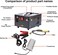 Portable Pcp Air Compressor, 4500Psi/30Mpa Pcp Compressor Pump, Oil- and Water-Cooling Free, Built-In Cooling Fan, 12V DC/220V AC Dual Power Supply