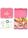 Eazy Kids Bento Lunch Box w/Sandwich Cutter Set, Microwave, dishwasher safe, Back to School, BPA Free, Durable, Leak Proof,Tiffin Flamingo Pink, 6 &amp; 4 Convertible Compartment