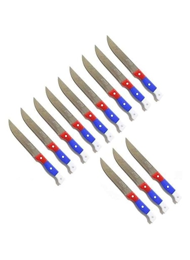 Shangxing 3 colors plastic handle kitchen knives,6 inch 12pcs knifes