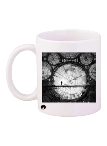 Clock Printed Coffee Mug White/Black