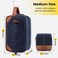 Vorspack Toiletry Bag Hanging Dopp Kit for Men Water Resistant Canvas Shaving Bag with Large Capacity for Travel - Navy Blue