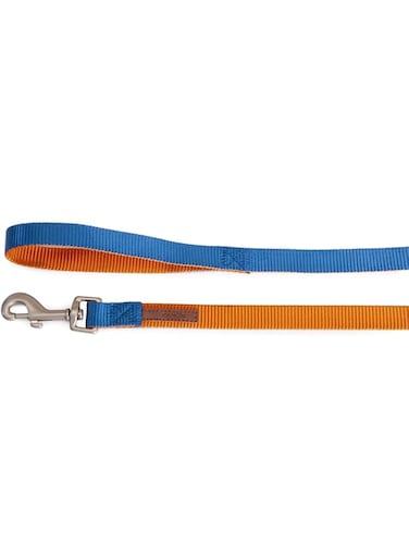 Camon Dog Leash-Double Premium Orange/Blue 10X1200Mm