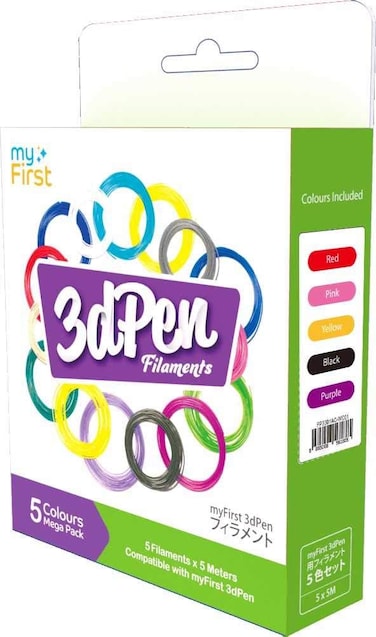 Golden Toys 3D Pen Filament, PVC, 1.7mm, Warm Colours, Pack Of 5