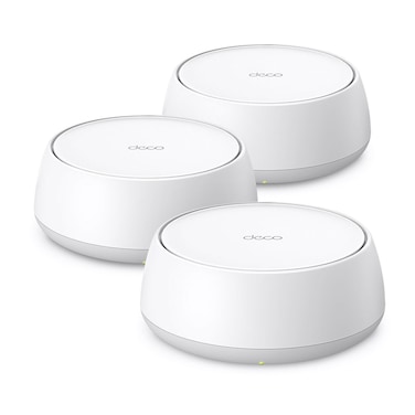 Deco BE25 BE3600 Whole Home Mesh WiFi 7 System, 688 Mbps at 2.4 GHz + 2882 Mbps at 5 GHz, 2 &times; 2.5 Gigabit Ports, Deco App, HomeShield, AI Mesh, MLO, Alexa and Google Assistant Supported, 3-Pack White