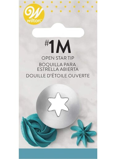 Carded Open Star Tip Decorating No1M Silver
