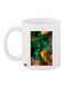 Printed Coffee Mug White/Green/Orange 11ounce