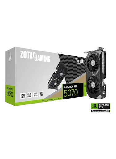 بطاقة رسومات Zotac RTX 5070 Twin Edge بسعة 12 جيجابايت من نوع GDDR7