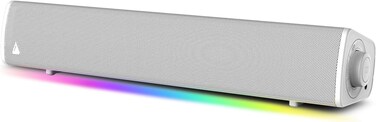 CREATIVE Sound Blaster GS3 (White) Compact RGB Gaming Soundbar with SuperWide technology, Powered via USB, Bluetooth 5.4, Headphone-out port, For PC and Mac