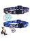 2Pcs Breakaway Cat Collars, Cotton Breakaway Cat Collar with Bell, Blue Moon and Stars Pendant, Adjustable Safe Buckle Collar, Cute Cat Collar Kitten Collar, Ideal for Girl Cats Boy Cats, Purple