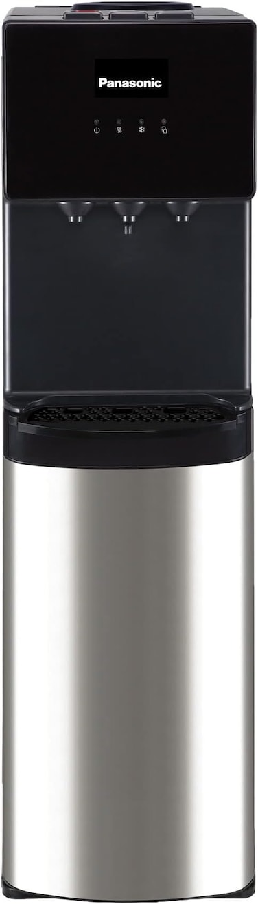 Panasonic Top Loading Water Dispenser., Sdm-Wd3238Tg, Black/ Stainless Steel Finish, 20L Cabinet Storage, Best For Home Kitchen &amp; Office, Hot Cold &amp; Normal."Min 1 year manufacturer warranty