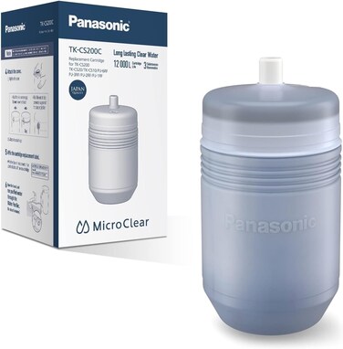 Panasonic Replacement Water Purifier Cartridge &ndash; 12,000L Capacity for TK-CS200, TK-CS20, TK-CS10, PJ-6RF, PJ-3RF, Activated Carbon, Removes Chlorine, Turbidity &amp; Particulate Iron &ndash; TK-CS200C