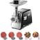 Panasonic 2000W Powerful Meat Grinder, 3.4Kg mincing/min, Durable Die-Cast Aluminium Hopper Plate, 3 Cutting Plates, Sausage &amp; Kubbe Attachment,Cleaning Brush, Made in Japan Blade - MK-GX2010KTZ