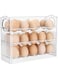 MJRlrifa, Egg Organizer for Refrigerator Door, 30 Egg Storage Boxes, Large Capacity and Space Saving Egg Refrigerator Organizer (Clear)