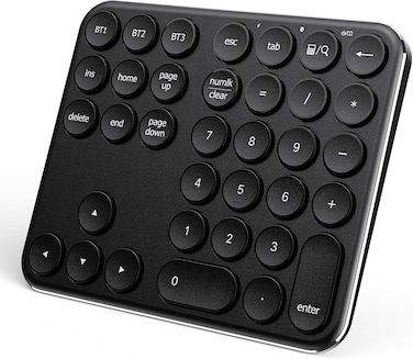 iClever KP11 Bluetooth Number Pad - Portable Wireless 35-Key Aluminum Keypad, Rechargeable &amp; Multi-Device Compatible for Laptop, Mac, iMac, Tablet, PC and Desktop
