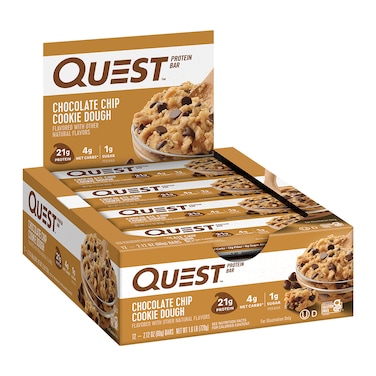 Quest, Protein Bar, Chocolate Chip Cookie Dough, Box of 12