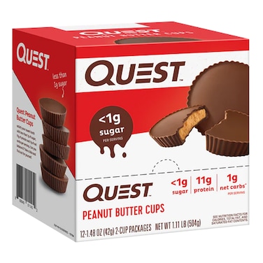 Quest, Protein Cups, Peanut Butter, Box of 12