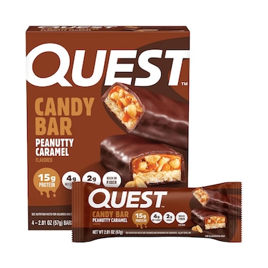 Quest, Protein Candy Bar, Peanutty Caramel, Box of 4