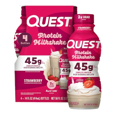 Quest, High Protein, Strawberry Milkshake, Box of 4