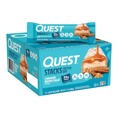 Quest , Stacks Protein Bar, Cinnamon Brown Sugar, Box of 12