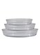3-Piece Borosilicate Oval Glass Baking Tray Set Clear 1.6Ltr - 25.8x18x6cm