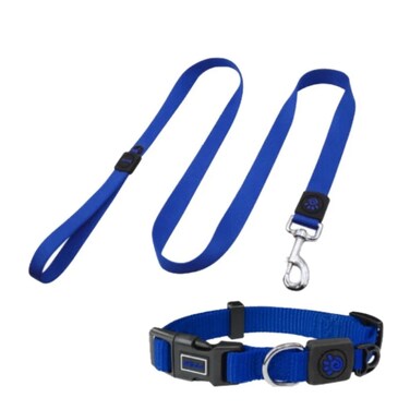 DOCO&reg; Signature Nylon Collar+Nylon Leash - 4ft (DCSN002+1048)-Color - Navy Blue, Sizes - L