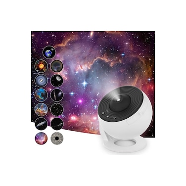 12-in-1 Galaxy Projector &ndash; Planetarium Star Projector with 360&deg; Rotation, Solar System &amp; Moon Nig