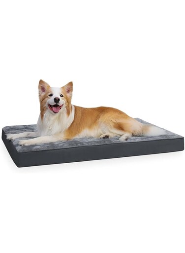 NUPIDA Orthopedic Dog Bed Waterproof Durable Dog Beds with Removable Washable Cover Anti-Slip Bottom Pet Sleeping Mattress for Extra Large Dogs, 41 x 27 inch, Gray