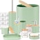 10 Piece Baby Green Bamboo Plastic Bathroom Accessories Set