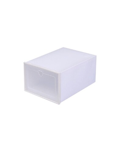 12-Piece Stackable Plastic Shoe Box White