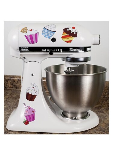 Milk Mug Designs Colorful Cupcakes Vinyl Decals for Kitchen Mixers