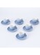 12-Piece Kiln Variable Glaze Process Round Linear Ceramic Cup And Saucer Set Blue/White 11x9x6.5cm
