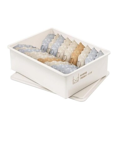 Plastic Underwear Organizer, Stackable Underwear Storage Box with Dustproof Lid for Closet Wardrobe, Socks Pants Bra Dispenser for Bedroom Cabinet, Drawer Dividers for Scarves Ties Cables (For Sock)